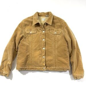 Sundance Catalog Cowgirl Ridge Corduroy Jacket Sherpa Lined Size XL Beige